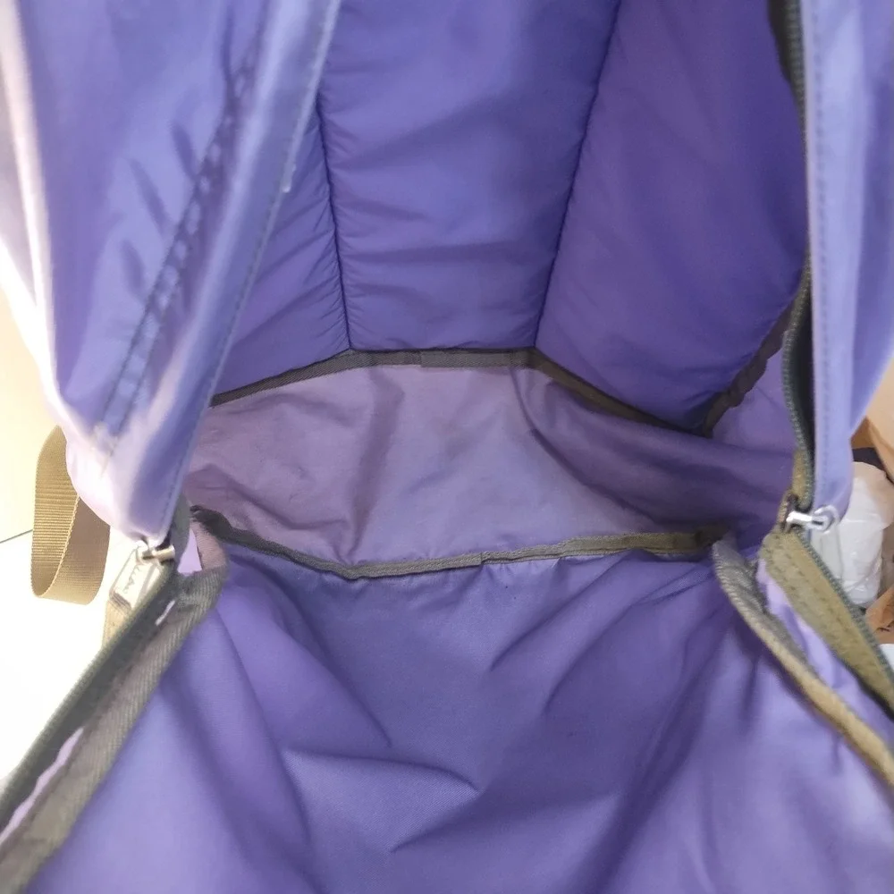LL Bean Purple Deluxe Book Pack Backpack Reflective School Bag Laptop Commuter